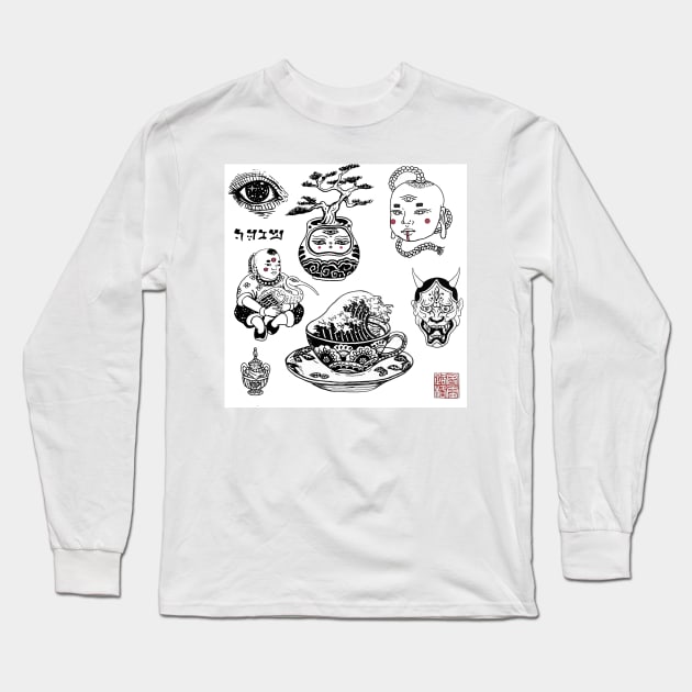 Asiatique Long Sleeve T-Shirt by Luke Gray